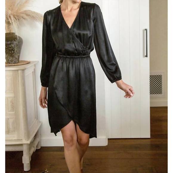 NEW RED HAUTE satin hi-low dress in black - Picture 3 of 3